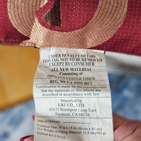 Elegant Maroon Gold Throw Pillow Accent Decor - Picture 3 of 11